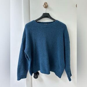 Eileen Fisher blue/teal boucle sweater size M